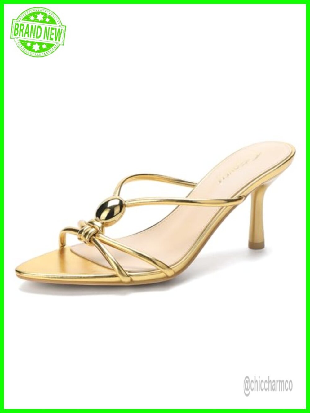 Women's Pointed Peep Toe Kitten Heel Mules Crisscross Straps Party Shoes